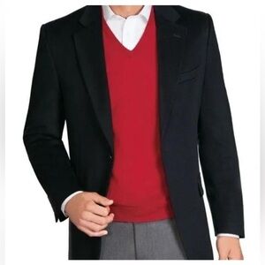 Jos. A Bank Signature Collection black cashmere blazer jacket Size 48R